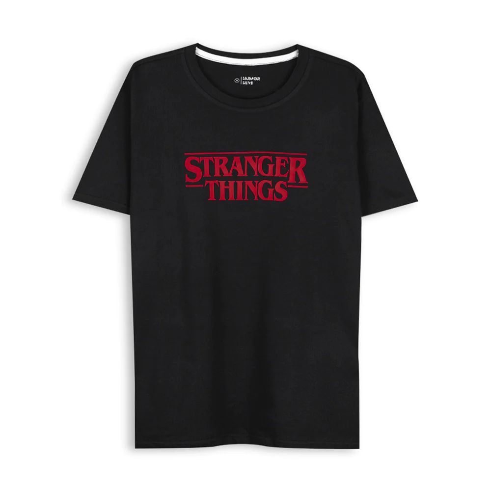 Stranger Things Inspired Black Printed Tee